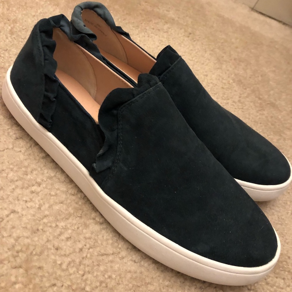 Kate Spade dark teal slip-ons